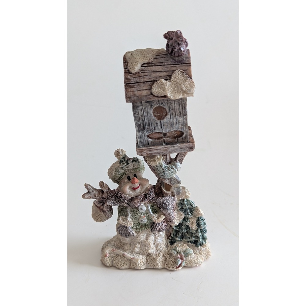 Ks Collection Snowman Birdhouse Figurine Rustic Winter Resin Decor 976480